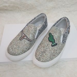 Vintage Havana glitter slip on shoes. No box.